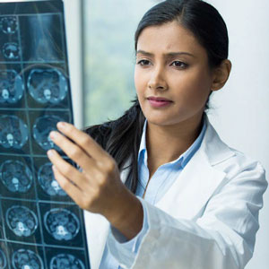 Picture of doctor looking at xray