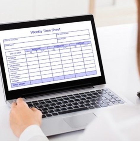 picture of computer with timesheet on screen