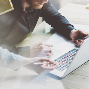 Picture of man and woman working at computer