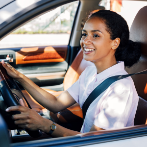 Picture of woman driving car