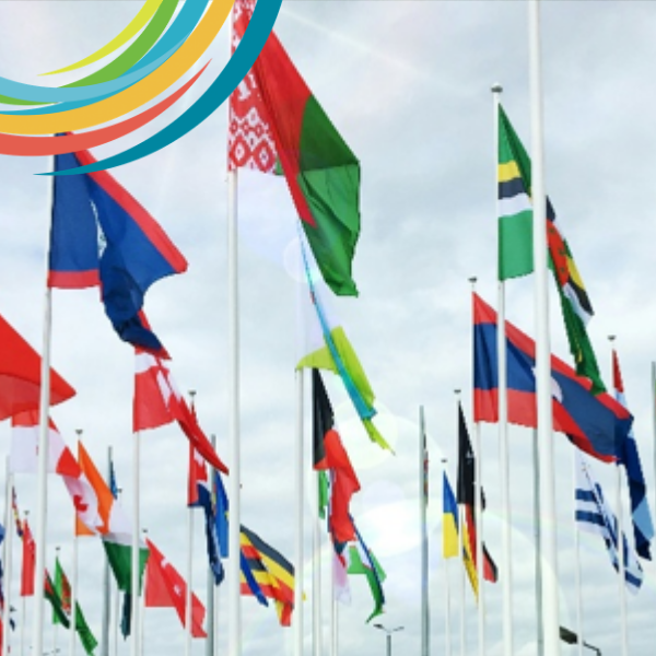 Picture of various flags from various countries