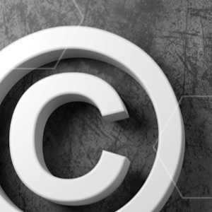 Picture of white copyright image on grey background