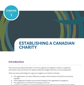 Picture of the first page of Chapter 1, CCCC Charities Handbook