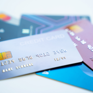 Picture of a few credit cards on a table
