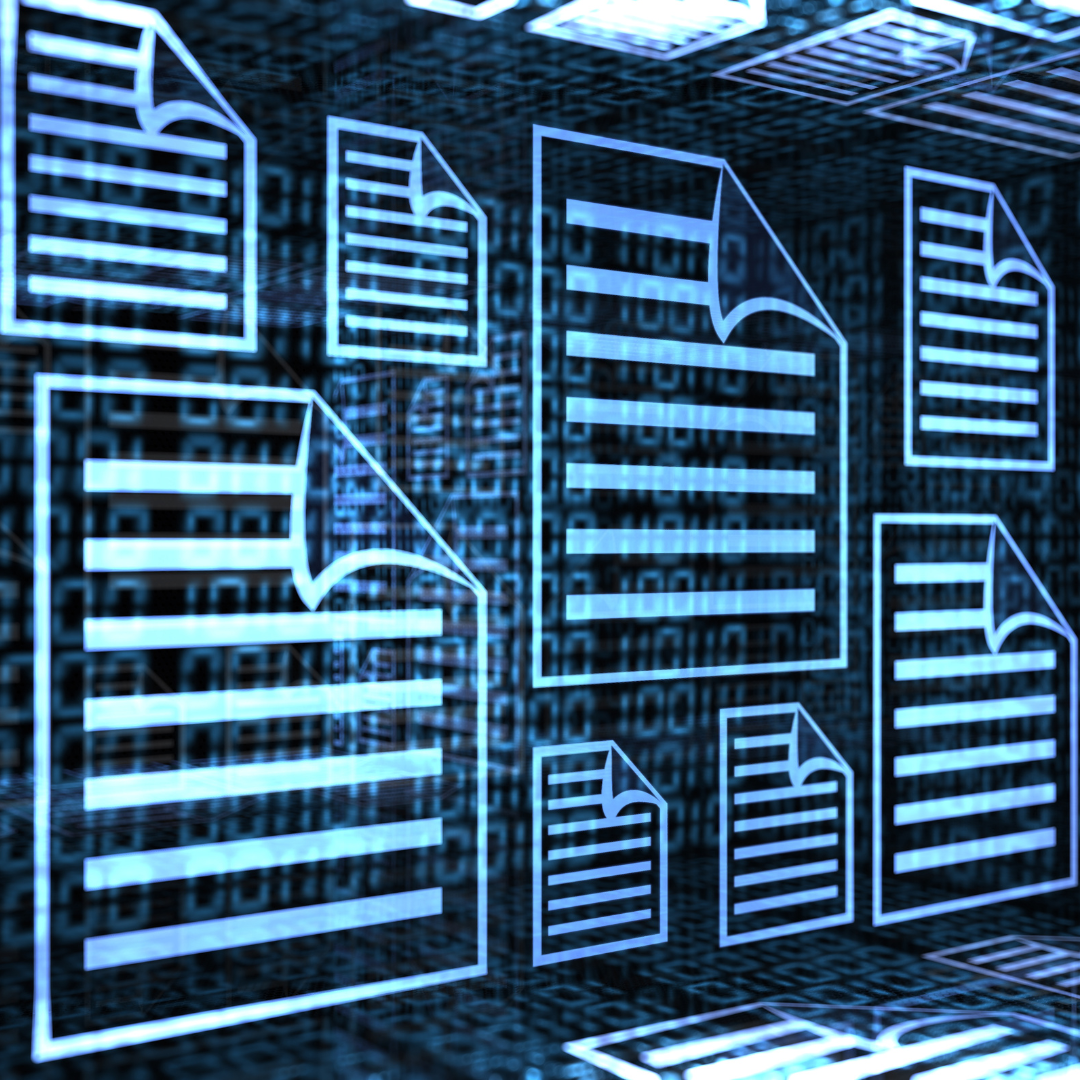 Picture of digital files in a room