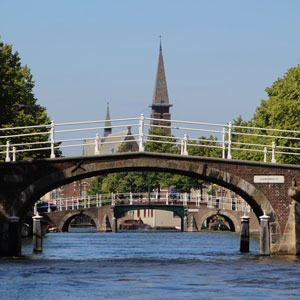 Picture of Church steeple, bridge with river