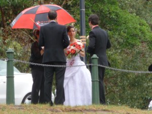 Bride ready for rain