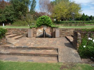 Stone patio in the garden