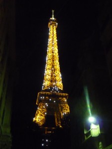 Night view of the Eiffel Tower