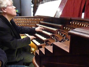 Organist playing