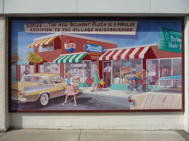Picture of a mural of a scene in 1957