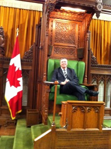 John sitting in the Speaker's Chair