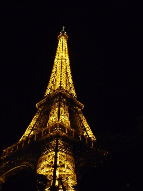 Eiffel tower at night.