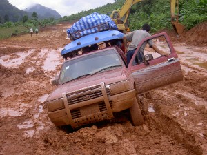 Picture of a stuck truck