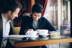 People having coffee