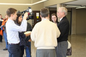 Lawyer Brian Casey, representing TWU in media scrum