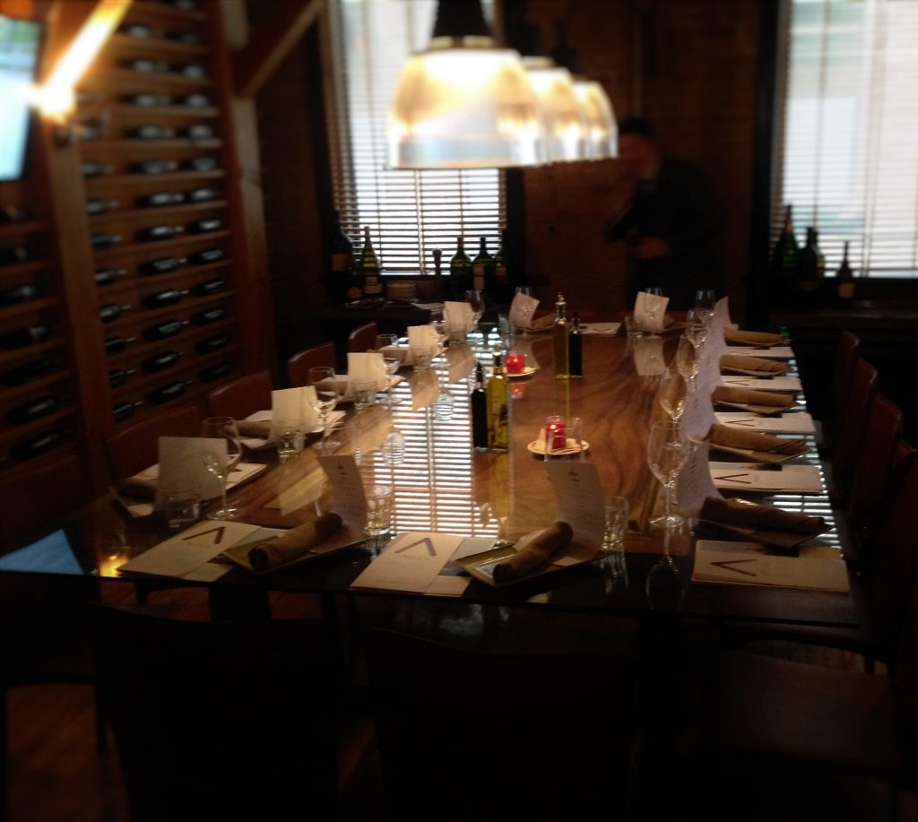 Photo of a table set for an elegant dinner.