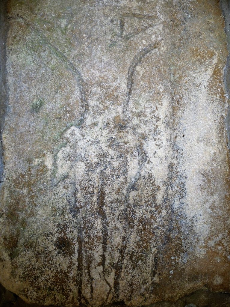 Ancient drawing of Christ on the cross