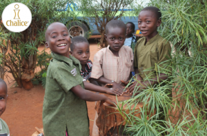 Children playing with drum