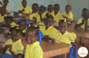 Smiling children in a classroom