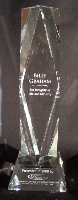 Award to Billy Graham for Integrity in Life and Ministry, Presented in 2008 by the Canadian Council of Christian Charities